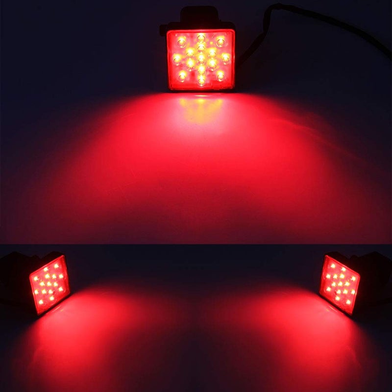 OPP ULITE Trailer Hitch Lights LED Brake Tail Light 15 LEDs Red Lens Cover Light Fit 2" Receiver Truck SUV (Trailer Lights LY039-1) - Image 5
